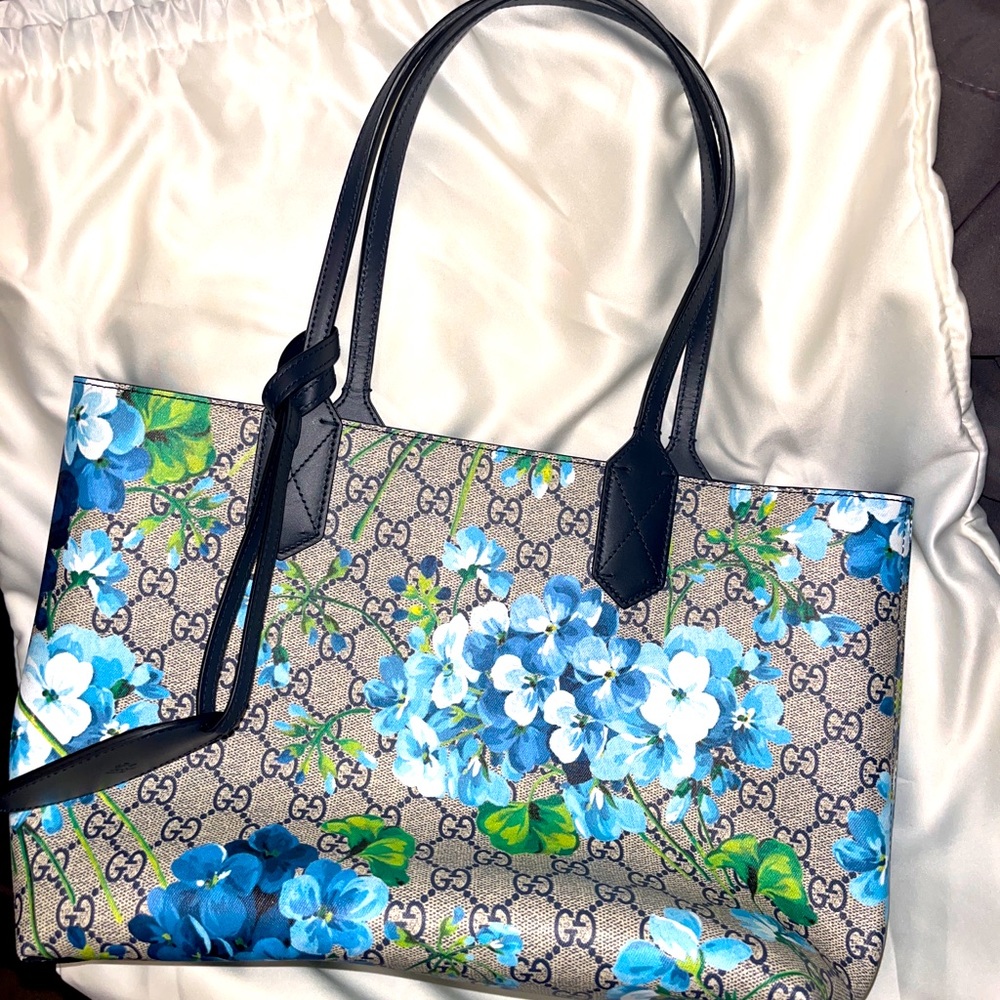GUCCI BLOOM BLUE FLORAL BAG